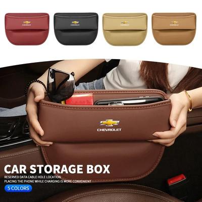 Pvcz2 PU Leather Car Seat Side Storage Pocket Suede Gap Filler Organizer Box For Cruze Captiva Malibu Trax Aveo Spark