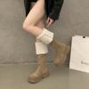Fashion Winter Keep Warm Women Furry Knee High Boots Keep Fashion Slip On Short Plush Long Booties Shoes Zapatos Mujer