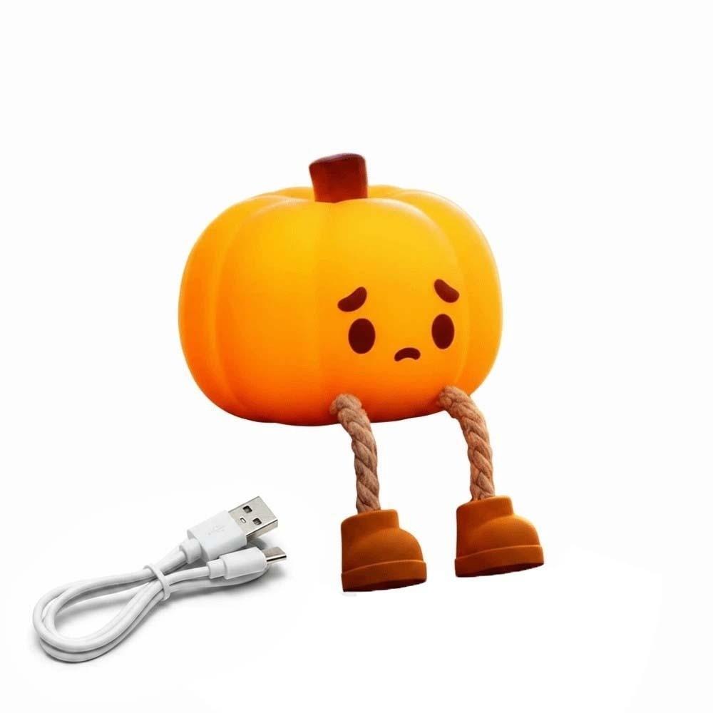 Rechargeable Pumpkin Night Light Phone Holder Dimmable Timer Tap Control Nightlight Function Soft Texture for 5V/1W