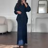 2025 Cross-border European and American Autumn New Denim Waist Hip Skirt Fashion Lace-up Long-sleeved Top Elegant