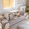 Foreign Trade Export Ins Coarse Cloth Solid Wood Cotton And Linen Sofa Cushion Striped Four-Season Sofa Cover Cushion Cover Towel Cloth Seat