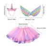 Fairy Wing Unicorns Headbands Tutus Skirts for Kids Girls Unicorns Pretend Play Costume Halloween Birthday Party Decors