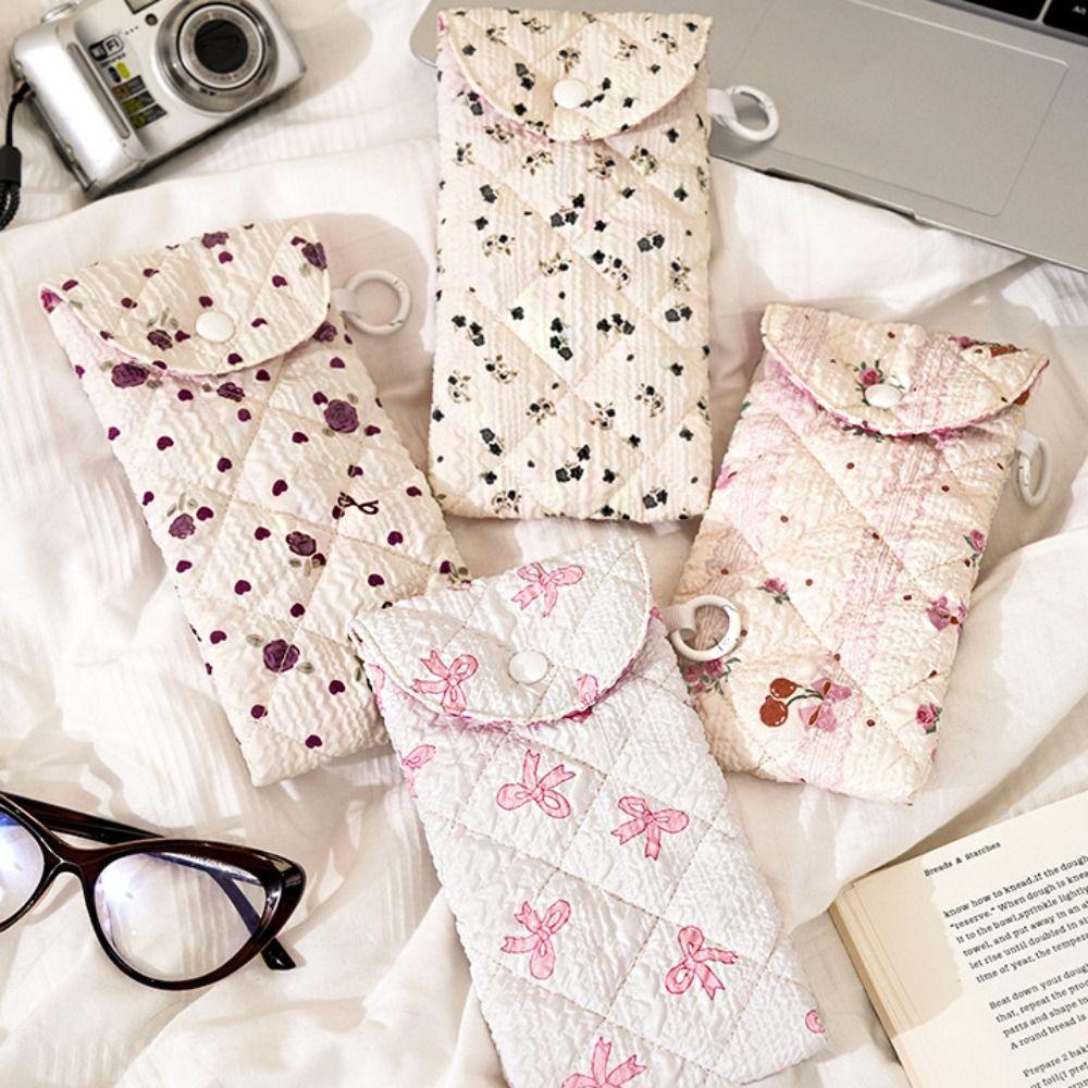 Flower Cloth Printed Glasses Bag Portable Sunglasses Eyeglass Bag Fashion Sunglasses Pouch  Travel