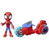 Figurine Spidey Avec Moto, Jouet Préscolaire Pour Filles Et Garçons, Marvel Spidey Et Ses Amis Extraordinaires, À Partir De 3 Ans