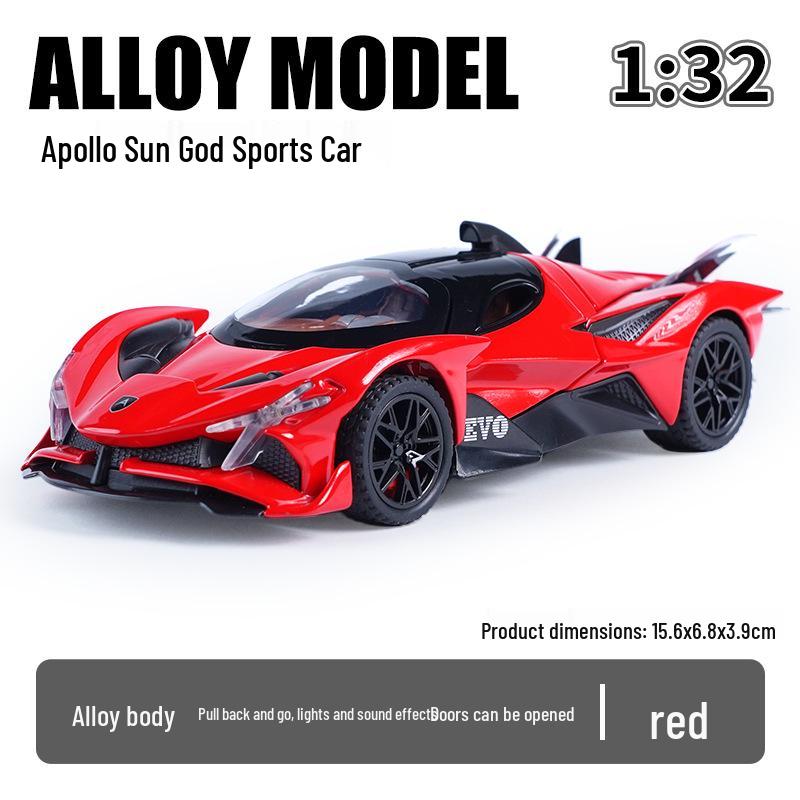 Apollo Sun God 1:32 Alloy Sports Car Toy with Sound and Light Features for Kids