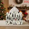 2D Flat 1pc, Tissue Box. Christmas Forest Pattern Napkin Dispenser, Reusable, Daily Desktop Tissue Organizer, Suitable for Kitchen Living Room Bedroom