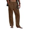 Men's Casual Loose And Comfortable Casual Pants Cotton Linen Printed Drawstring Trousers
