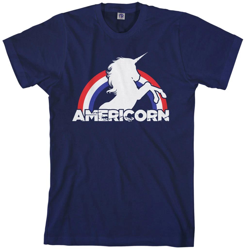 

Americorn American Unicorn Men s T shirt Fun July 4th Gift S