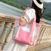 Storage Bag Beach Tote Bag PVC Travel Shoulder Bag Portable Transparent Mesh Bag  Washing