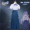 Honkai Star Rail Robin Tägliches Cosplay Vollset, Hemd Rock Schleife Perücke Ohrringe Schuhe Outfit