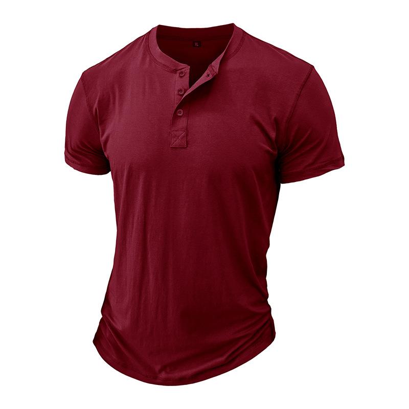 Erkek Düz Renk Henley Gömlek Kısa Kollu Rahat Temel Tee Yaz 3 Düğmeli Henley Erkekler için Hafif Moda Tişörtler Konfor Slim Fit Tee Tops