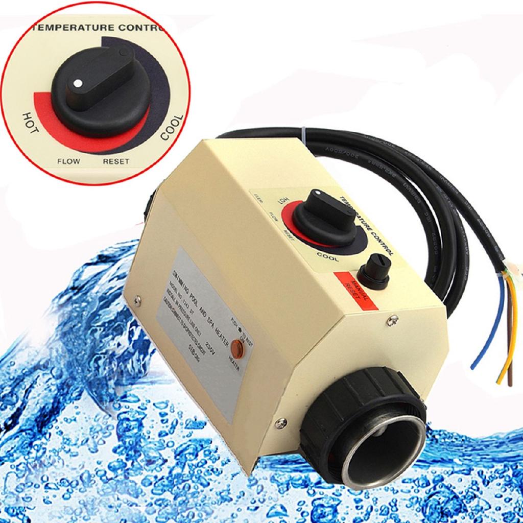 Pool Heat pump 2KW 220V Electric Swimming Pool and SPA Bath Heating Tub Water Heater 220V Swimming Pool Thermostat Accessories