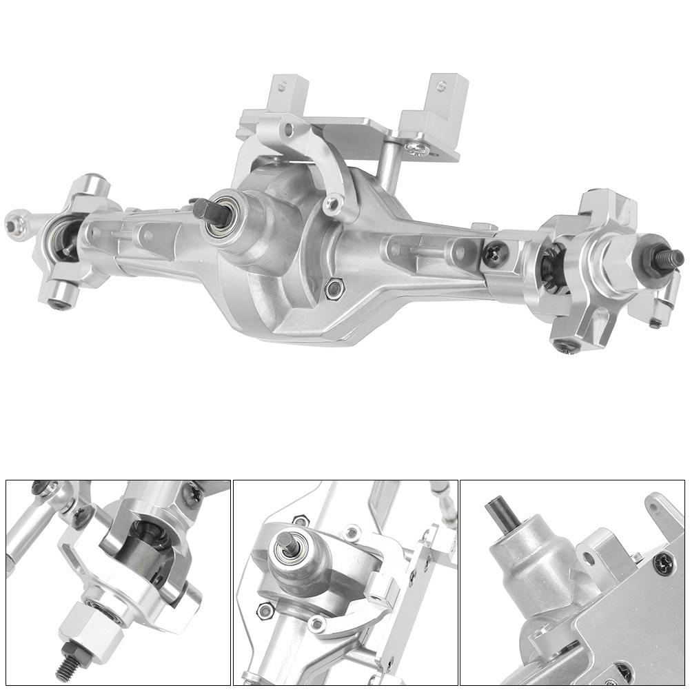 RC Car Metal Front Axle Assembly for HSP 94180 RGT 18000 1 10 Crawler Type Truck Silver
