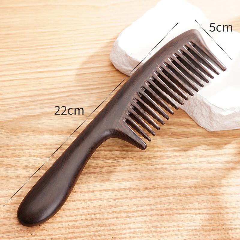 Black Ebony Wood Wide Tooth Massage Comb