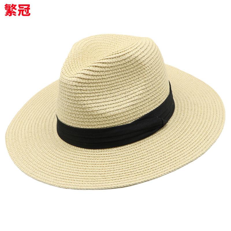 

Women Wide Brim Straw Panama Roll Up Hat Fedora Beach Sun Caps UPF50+ Beach Outdoor Hat with ribbon One Size бежевий