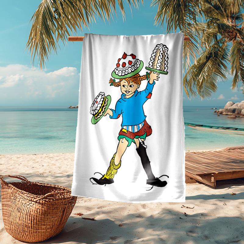 Pippi Longstocking Fashion Beach Towel: Ideal for Summer Adventures Soft, absorbent and quick drying suitable for swimming and bathing