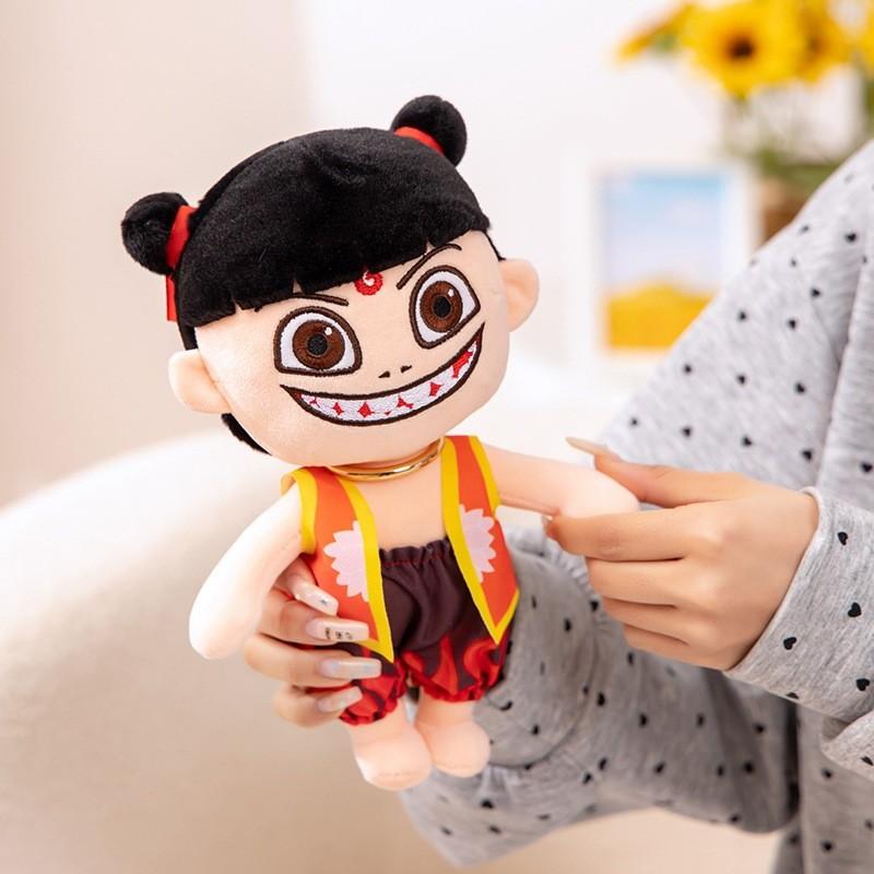 Plush Ne Zha Toys Cartoon Stuffed Dolls Anime Character Decoration Kids Gift