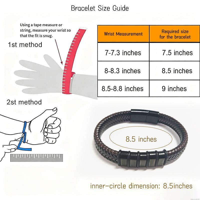 Antistatisches Armband - Edelstahl Leder Antistatisches Armband - Retro Stil Magnetisches Gewebtes Armband