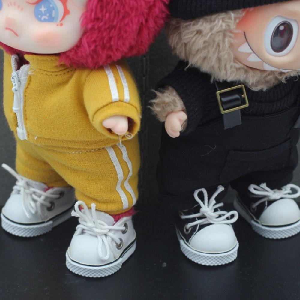 Canvas Labubu Canvas Doll Shoes Sneakers Doll Clothes Shoe Doll Mini Sports Shoes DIY Doll Toy