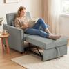 3-in-1 Sleeper Chair, Pull-Out Sofa Bed Chair with Adjustable Backrest, Grey