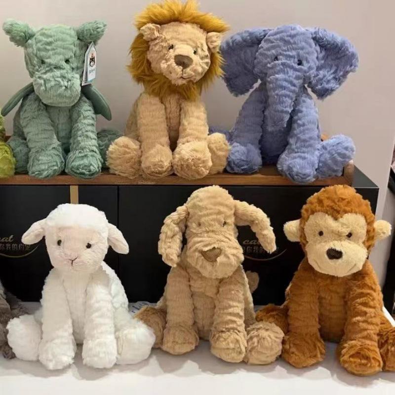 British Jelly Wave Series Curly Lion Monkey Plush Toy Wave Dragon Doll Curly Highland Cow