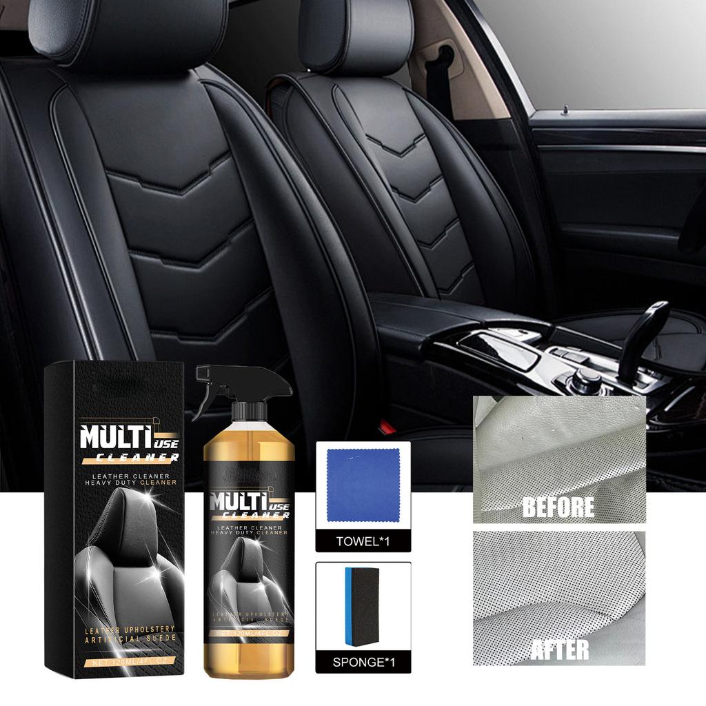 Araba Deri Temizleyici Seti Araba İç Mekan Deri Bakımı ve Dekontaminasyon Temizleme Maddesi 120ML