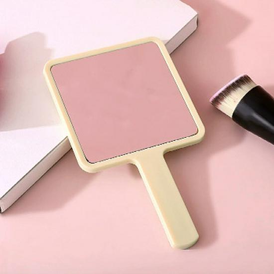 Portable Handheld Square Makeup Mirror with Salon-Quality Handle and Logo
