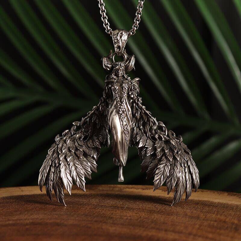Retro G Skull Necklace Men's Dark Unique Niche Style Punk Exaggerated Death Demon Fashion Pendant
