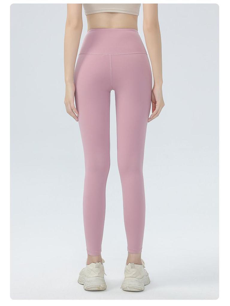 High Waist Nude Feel Yoga Pants - Women's Tight-Fit Spring/Summer Fitness Leggings for Beautiful Buttocks and Hip Lifting.