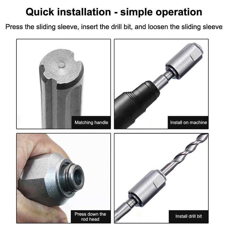 SDS-Plus to SDS-Max Adapter - Carbon Steel Rotary Hammer Converter, Impact Resistant Shank for Labor-Saving Drilling