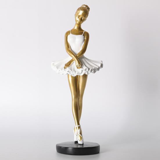 Counterweighted Base Figurine Ballet Dancer Figurine, Ballerina Statue with Stable Round Base, Resin Artistic Dance Sculpture Figurines, Elegant