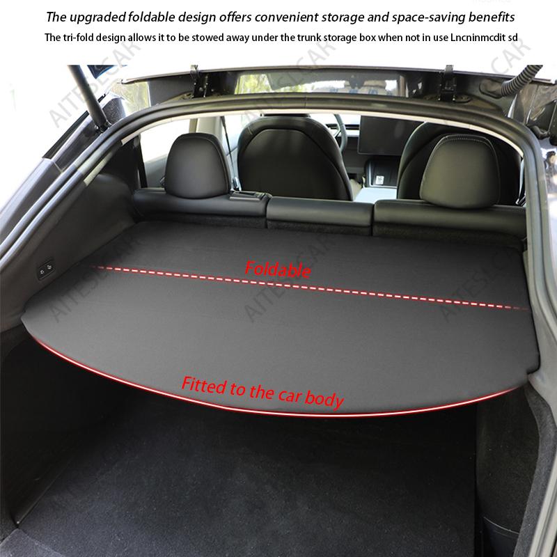 Trunk Cargo Cover For Tesla Model Y Juniper 2025 Curtain Rear Luggage Carrier Retractable Partition Baffle Plate Extra Storage