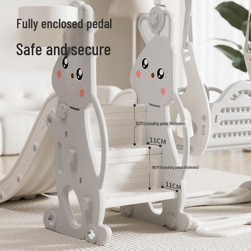 Children's Indoor 3-in-1 Slide & Swing Set for Ages 2-10