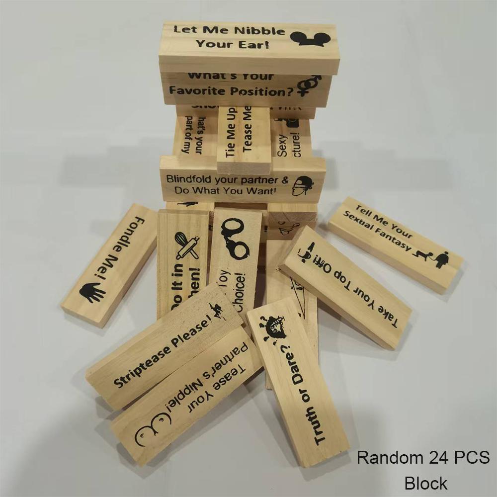 Non-Toxic Block Tower Game Couple Game Night Games Valentine Tumbling Tower Stacking Game For Adults Couples Night Party Game Gift