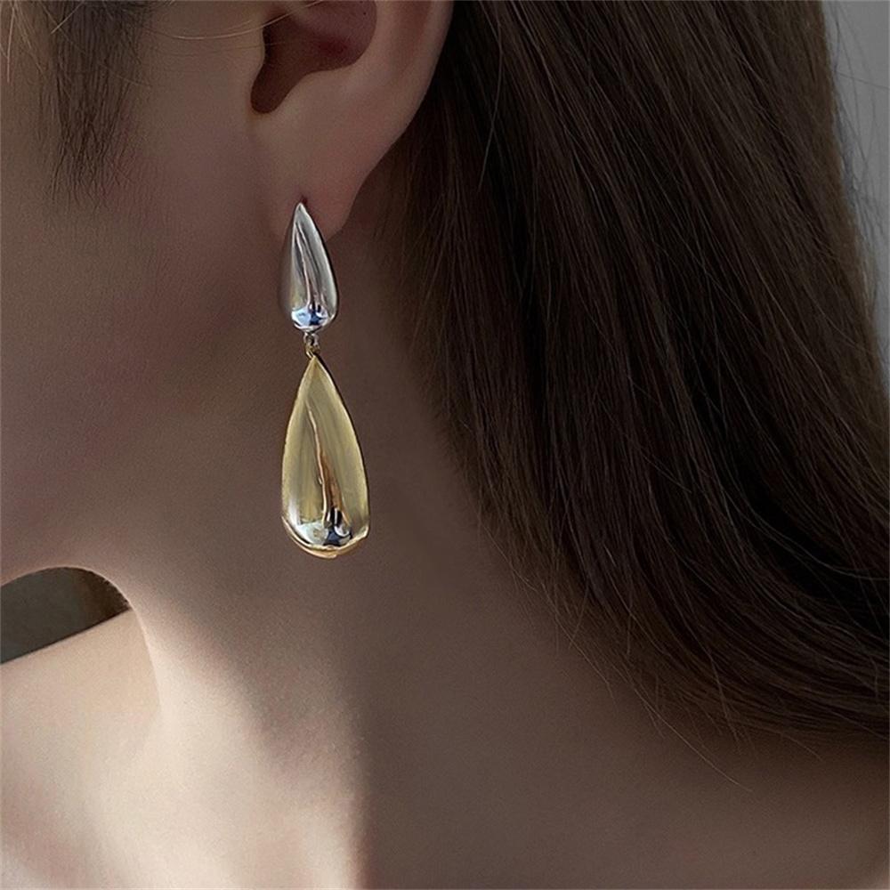 Simple Stitching Drop Earrings For Women Fashionable Gold Color Asymmetric Stud Earrings INS Women s Jewelry Trendy Accessories
