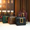 Fashion Niche Design New Square Buckle High-end Solid Color Hand-held Small Square Bag for Women's Commuting Shoulder Crossbody Bag