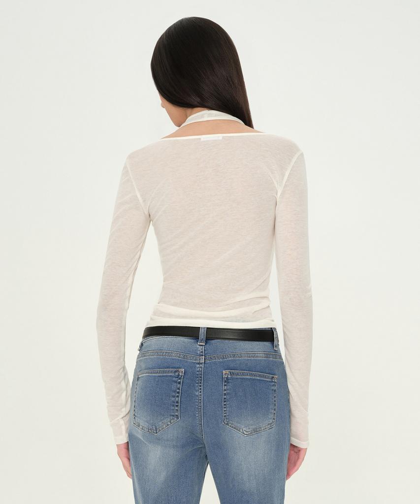 MUSINSA STANDARD WOMAN Women'S Wool Tencel Halter Layered Long Sleeve T-Shirt [Ivory]
