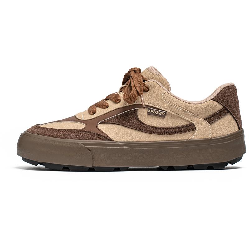 

New Triple Vulcanized Board Shoes Low Top Niche Mens Shoes Comfortable Wear Resistant Casual Versatile 39 коричневый