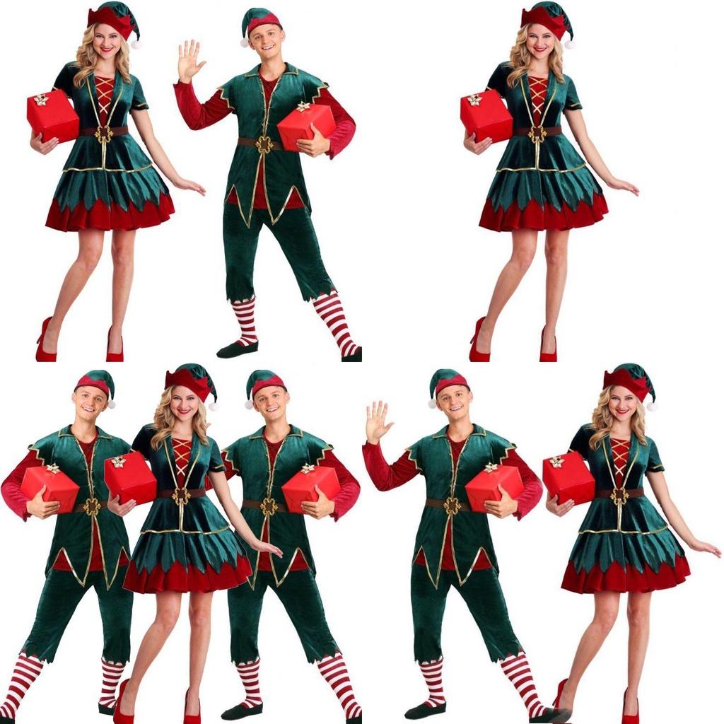 Durable Christmas Costume For Couples With Fashionable Style And Soft Velvet Feel