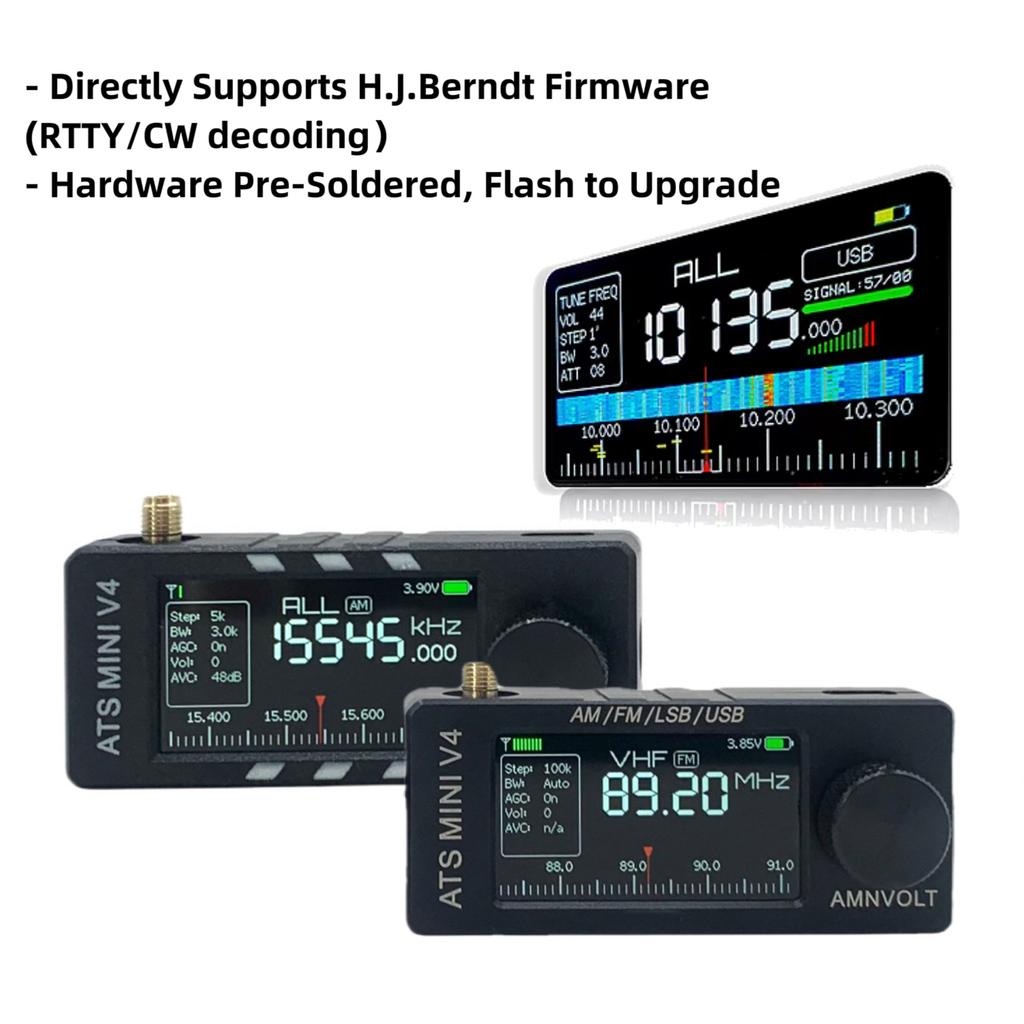 AMNVOLT V4 ATS MINI SI4732 All Band DSP Radio FM AM SSB LSB USB Receiver Pocket Radios Built-in Hi-Z Headphone Amplifier Genuine