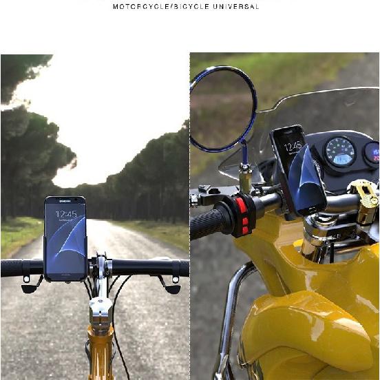 Universal Handlebar Mount Phone Holder - Aluminum Alloy for Motorcycles Bikes Fits 4-7 Inch Phones GPS 20-30mm Bars Helmet Communication 7