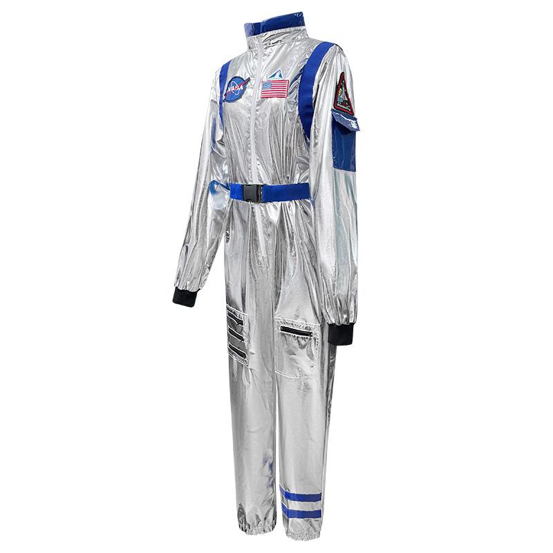 Halloween adult space costume silver spacesuit pilot stray earth party play jumpsuit