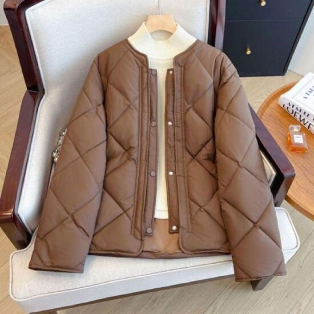 Navava Lightweight Diamond Quilted Long Sleeve Warm Solid Padding Jacket Nc476