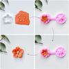 Silicone Polymer Clay Cutters Pink Flower Petals Clay  Polymer Clay Accessories
