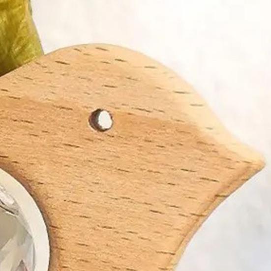 Wooden Bird Suncatcher Hanging Decoration Indoor Outdoor Garden Rainbow Maker Bird Ornament with Faux Crystal Ball