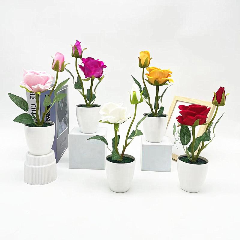 Black Artificial Rose Sand Bonsai Wedding Home Decor Photography Party Prop