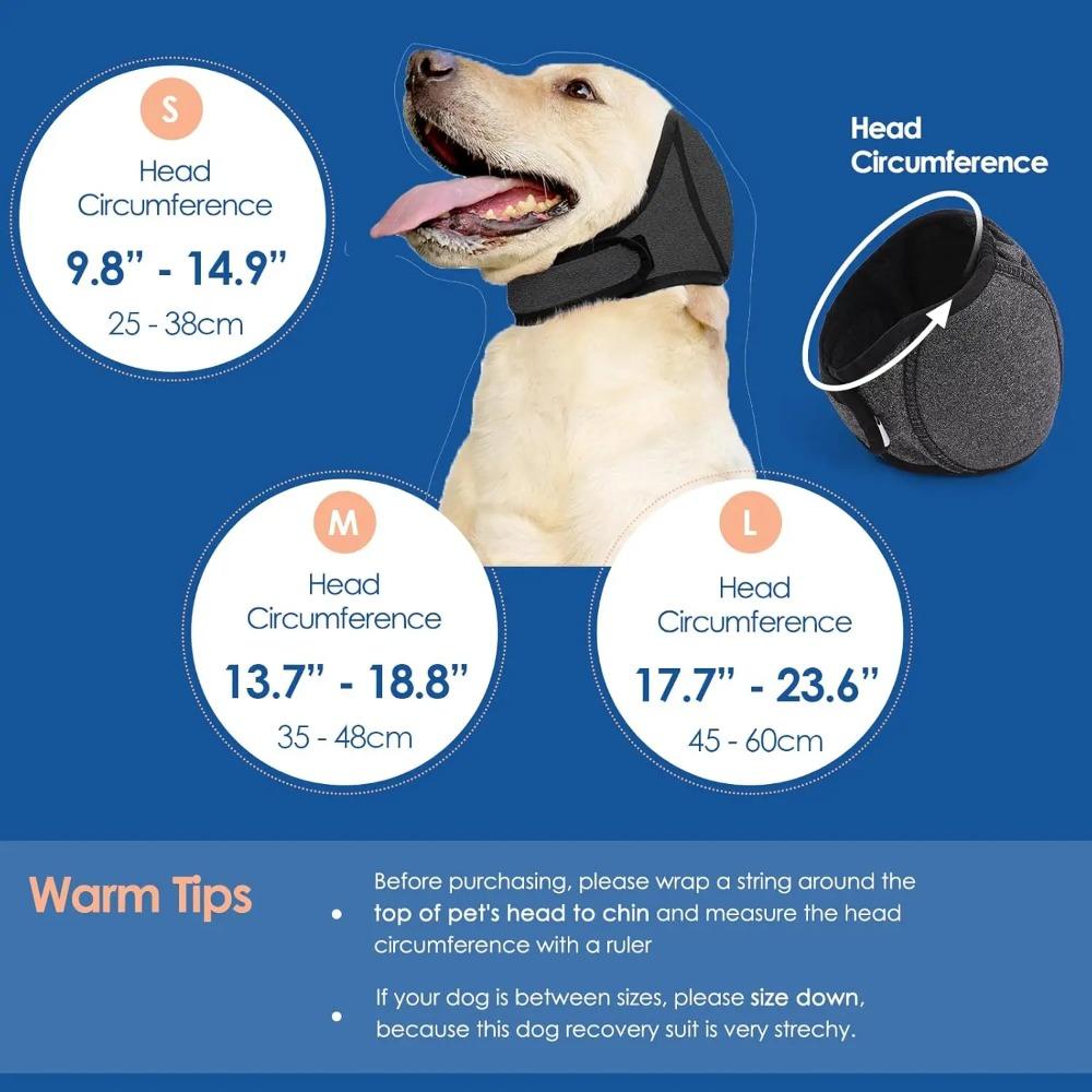 Cache-oreilles étanches pour chien pour la natation et le toilettage - Capuche apaisante à réduction de bruit pour soulager l'anxiété des animaux de compagnie et prévenir les chocs