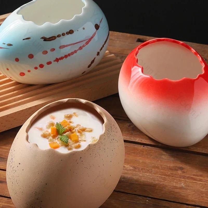Creative Circular Ceramic Bowls Luxurious Hotel Restaurant Yogurt Dessert Bowl Delicious Dishes Plate Unique Household Tableware