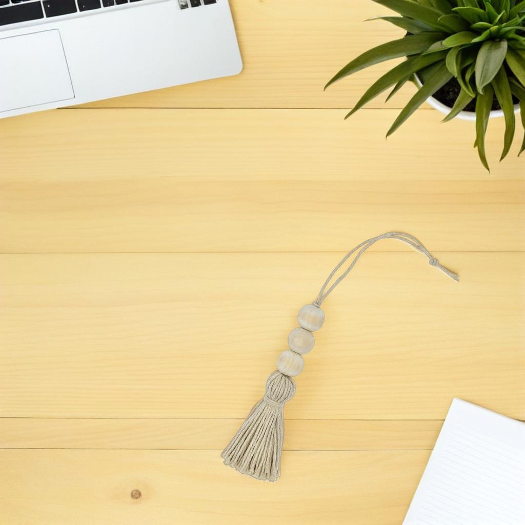 8Pcs Wood Beads Tassel Ornaments Handmade Luxury Decor Accessories for Closet Door Handle Backpack Handbag Curtain Keychain