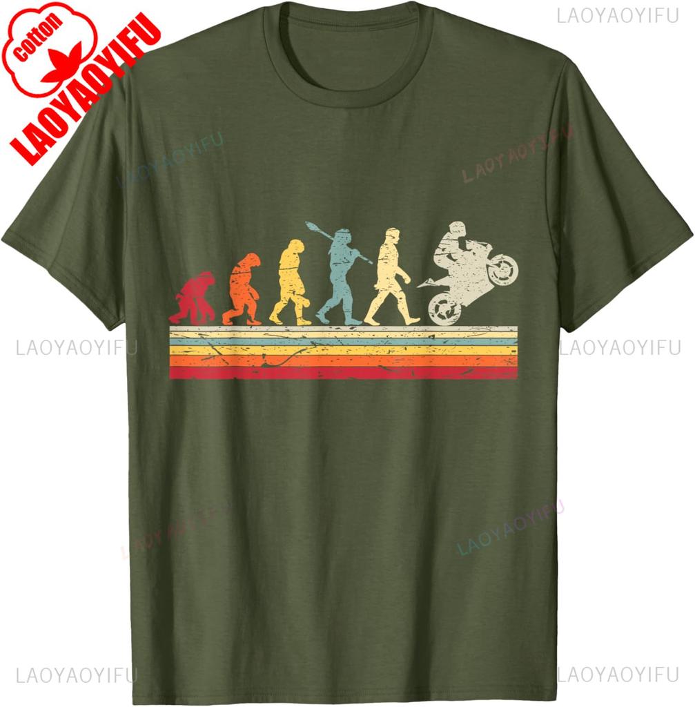 Evolution of The HuUnisex Biker Vintage Biker TShirt Camiseta Hombre Vintage Fashion Regular Shortsleeved Shirt Summer Cotton Tee